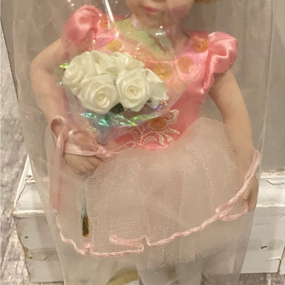 Pink Ballerina Doll with White Roses